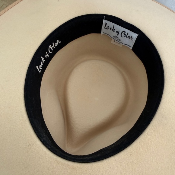 Lack of Color Ivory Rancher Wool Felt Hat Wide Brim Fedora Festival Size S /55cm - Picture 15 of 16